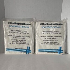Vintage Burlington Draperies Permanent Press 82"x 16" NOS Set of 2 White Dot